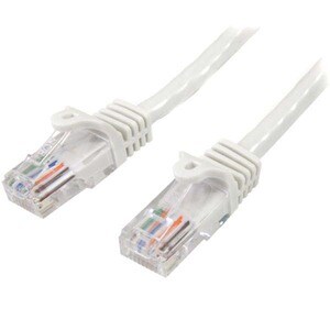 StarTech.com 0.5m White Cat5e Patch Cable with Snagless RJ45 Connectors - Short Ethernet Cable - 0.5 m Cat 5e UTP Cable - 