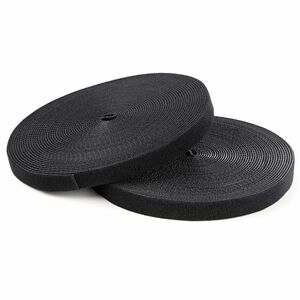 StarTech.com Hook-and-Loop Cable Management Tie - 30m (100 ft.) Bulk Roll - Black - Cut-to-Size Cable Wrap / Straps - Tie 