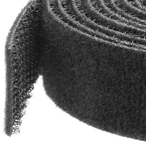 StarTech.com Hook-and-Loop Cable Management Tie - 7,6m (25 ft.) Roll - Black - Cut-to-Size Cable Wrap / Straps - Tie Strap