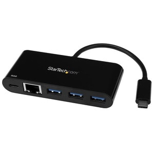 StarTech.com USB C Hub â€" Powered â€"3 Port USB-C to USB-A (3x) and GbE RJ45 (1x) â€" USB to Ethernet â€" USB Port Expand