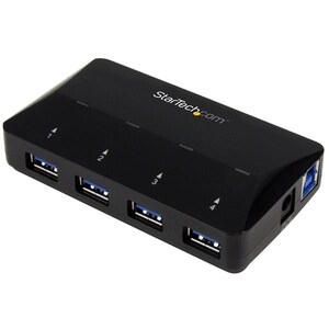 StarTech.com 4-Port USB 3.0 Hub plus Dedicated Charging Port - 5Gbps - 1 x 2.4A Port - Desktop USB Hub and Fast-Charging S