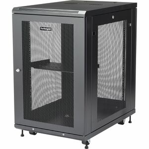 StarTech.com Armadio Rack 19" 18U su Ruote a 4 Montanti; Profondità Regolabile; Porta e Pannelli Laterali con Serratura; R