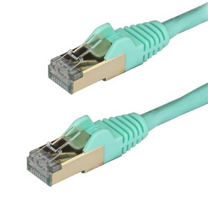 StarTech.com CAT6a Ethernet Cable - 0.5m - Aqua Network Cable - Snagless RJ45 Cable - Ethernet Cord - 0.5 m / 1.6 ft - Cab