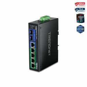 6-PORT HARDENED INDUSTRIAL GIGABIT ULTRA POE+ SWITCH
