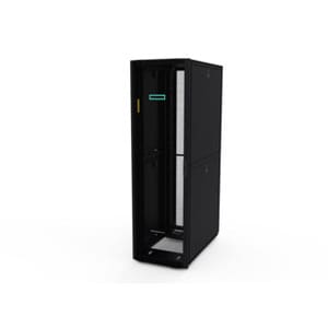 HPE Enterprise 42U Floor Standing Rack Cabinet for LAN Switch, Patch Panel1200 mm Rack Depth - Black, Silver - TAA Complia
