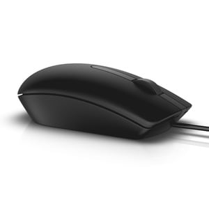Dell MS116 Mouse - USB - Optical - 2 Button(s) - Black - Cable - 1000 dpi - Scroll Wheel