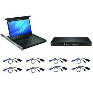 Vertiv AVOCENT LCD-Rack-Konsole KVM-Schalter - 8 Computer - 47 cm (18,5 Zoll) LED - UXGA - 1600 x 1200 - 16:9PS/2-PortUSBV