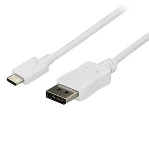 StarTech.com USB C to DisplayPort Cable - 6 ft / 1.8m - White - 4K 60Hz - USB C Cable - USB-C to DisplayPort - USB C to DP