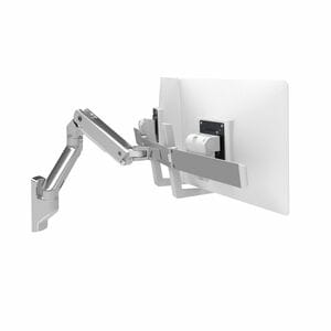 Ergotron Mounting Arm for Monitor, Curved Screen Display, Display - Polished Aluminum - Landscape/Portrait - Height Adjust