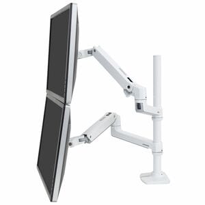 Ergotron Mounting Arm for Monitor, Display Screen, LCD Display, TV - White - Height Adjustable - 2 Display(s) Supported - 