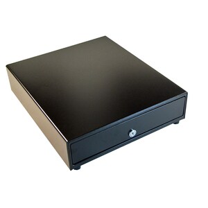 apg Genesis 1313 Cash Drawer - 5 Bill - 8 Coin - 2 Media Slot - Stainless Steel, Plastic - Black - 99.8 mm Height x 332.7 