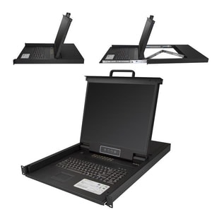 StarTech.com 16 Port Rackmount KVM Console w/ Cables - Integrated KVM Switch w/ 19" LCD - 1U LCD KVM Drawer 50000 MTBF - U