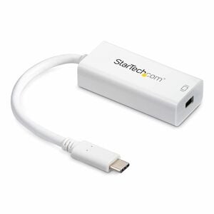 StarTech.com USB-C to Mini DisplayPort Adapter - 4K 60Hz - White - USB Type-C to Mini DP Adapter - Thunderbolt 3 Compatibl