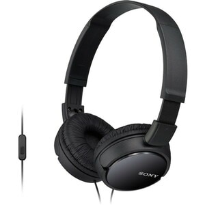 Sony MDR-ZX110AP Wired Over-the-head Stereo Headset - Black - Binaural - Supra-aural - 24 Ohm - 12 Hz to 22 kHz - 120.1 cm