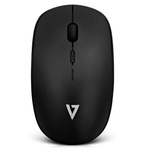 V7 MW200-1E Mouse - Radio Frequency - USB - Optical - 4 Button(s) - Black - Wireless - 9.14 m - 2.40 GHz - 800 dpi - AA Ba