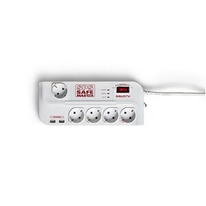 REGLETA ELECTRICA SPS SAFE 5+ 5 TOMAS SCHUKO + 2 USB