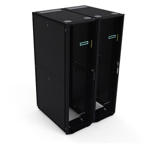 HPE Enterprise 42U Floor Standing Rack Cabinet for LAN Switch, Patch Panel, Server1075 mm Rack Depth - Black, Silver - TAA