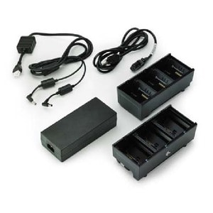 TWO 3 SLOT BATTERY CHARGERS (CHARGES 6 BATTERIES) WITH POWER SUPPLY AND Y CABLE ZQ600 QLN OR ZQ500. AUSTRALIA POWER CORD I