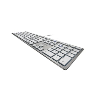 Clavier CHERRY KC 6000 SLIM - Câble Connectivité - USB Interface - Français - Argenté - SX Pavé Numérique - 105 Touche(s) 