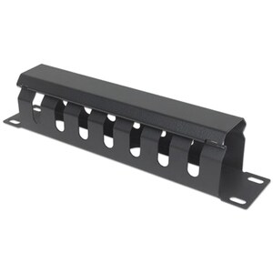 10" Cable Management Panel, 1U, Covered, Black - Cable Management Panel - 1U Rack Height x 10" Panel Width x 51.1 mm Lengt