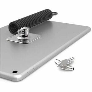 Compulocks Universal Tablet Lock with Keyed Coiled Cable Lock Black - Protect your valuables with universal lock that secu