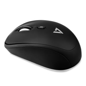 V7 MW100-1E Mouse - Radio Frequency - USB - Optical - 4 Button(s) - Black - Wireless - 2.40 GHz - 1000 dpi - Symmetrical -