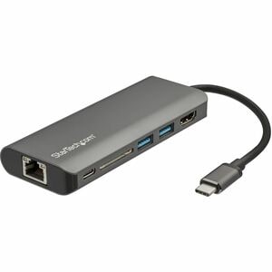 USB C Multiport Adapter - USB Type-C Travel Dock to 4K HDMI, 3x USB Hub, SD, GbE, 100W PD 3.0 Pass-Through - Mini Laptop D