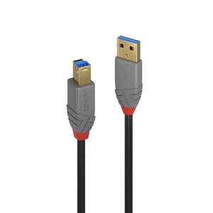 LINDY Anthra Line 5 m USB Datentransferkabel - 5 Gbit/s - Abschirmung - Golden Beschichteter Stecker - Golden Beschichtete