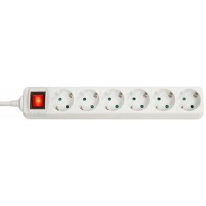 LINDY Steckdosenleiste - 6 x Schuko - 1,40 m Kabel - 250 V AC Voltage - 3,50 kW - Weiß
