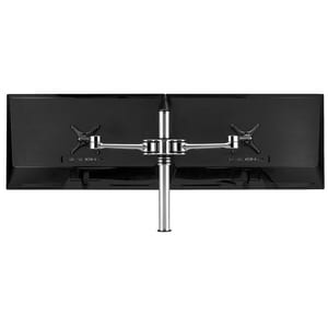 AF-AT-D-P dual swing arms on post - each monitor to 8kg (5.5kg curved) - complete kit with clamp - Silver