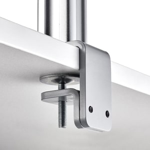 AWM-FF-S F-clamp desk fixing - two piece design - handles thick desks - Silver