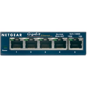 Commutateur Ethernet Netgear ProSafe GS105GE 5 Ports - Gigabit Ethernet - 10/100/1000Base-T - 2 Couche supportée - Paire t