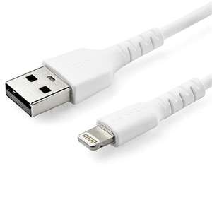 StarTech.com 3 foot/1m Durable White USB-A to Lightning Cable, Rugged Heavy Duty Charging/Sync Cable for Apple iPhone/iPad