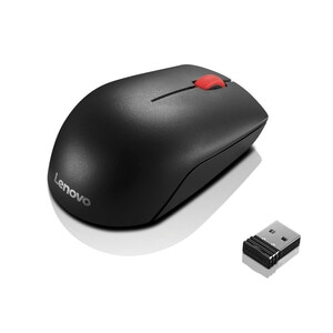 Lenovo Essential Mouse - Radio Frequency - USB - Optical - 3 Button(s) - Black - 1000 dpi - Symmetrical