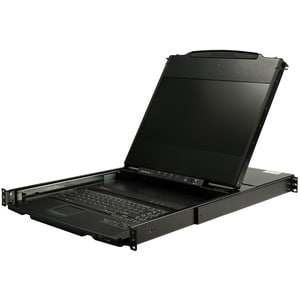 StarTech.com LCD Rack Console - Steel - Black - 1 Computer(s) - 43.9 cm (17.3") LED - Full HD - 1920 x 1080 - 3 x USB - 2 