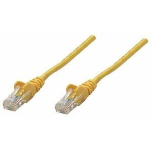 Intellinet Network Patch Cable, Cat6, 0.25m, Yellow, CCA, U/UTP, PVC, RJ45, Gold Plated Contacts, Snagless, Booted, Polyba