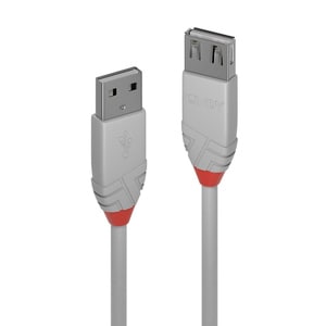 LINDY Anthra Line 1 m USB Datentransferkabel - Erster Anschluss: Anschluss 1: USB A, Stecker - 480 Mbit/s - Verlängerungsk