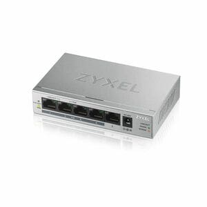 ZYXEL GS1005HP 5 Ports Ethernet Switch - Gigabit Ethernet - 1000Base-T - Silver - 2 Layer Supported - 60 W PoE Budget - Tw