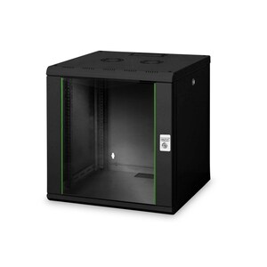 Digitus Unique 12U Wandmontierbar Geschlossener Schrank Rackschrank für Patchfeld, LAN-Schalter - 482,60 mm Rack-Breite - 