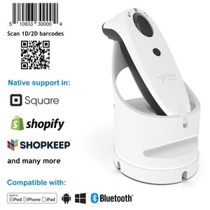 Socket Mobile SocketScan S740 Handheld Barcode Scanner - Wireless Connectivity - White - 495 mm Scan Distance - 1D, 2D - I
