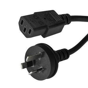 StarTech.com Power Supply Cord - AS/NZS 3112 to C13 - 2 m (6 ft.) - For Monitor, Printer - 250 V AC / 10 A - Black - 2 m C