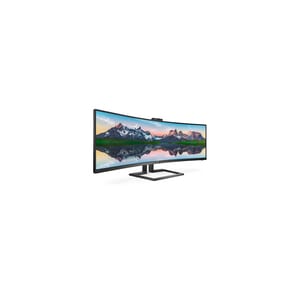 Philips Brilliance 499P9H Webcam Dual Quad HD (DQHD) Curved Screen Gaming LCD Monitor - 32:9 - Textured Black - 48.8" (124