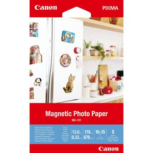 Canon MG-101 Inkjet Photo Paper - A6 - 101.60 mm x 152.40 mm - 178 lb Basis Weight - 670 g/m² Grammage - Glossy - 5 Sheet