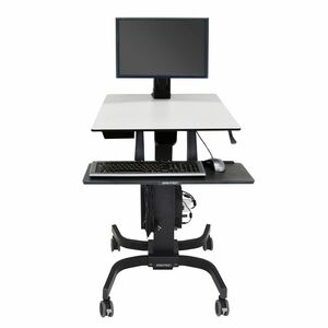 Ergotron WorkFit-C 电脑推车 - 11.29 kg 承载量 - 4 脚轮 - 黑, 灰 - 61 cm (24") Screen Supported