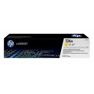 HP 126A (CE312A) 原版 标准 产出 激光 碳粉盒 - 单包 - 黄色 - 1 每台 - 1000 页