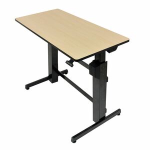 Ergotron WorkFit-D 升降桌 - 桦木, 三聚氰胺层压板 顶端 - 丁字形 底座 - 可调节高度 x 1209.04 毫米 桌面宽度 x 596.90 毫米 桌面深度 x 20.32 毫米 桌面厚度 - 1285.24 毫米 高