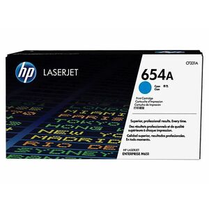 HP 654A 原版 激光 碳粉盒 - 单包 - 青色 - 1 每台