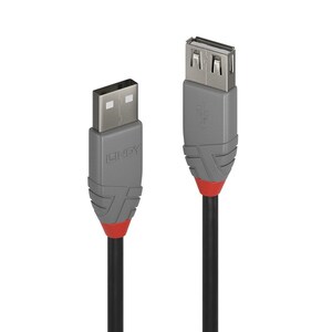LINDY Anthra Line 20 cm USB Datentransferkabel - Erster Anschluss: Anschluss 1: USB A, Stecker - 480 Mbit/s - Verlängerung