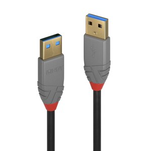 LINDY Anthra Line 5 m USB Datentransferkabel - 5 Gbit/s - Abschirmung - Golden Beschichteter Stecker - Schwarz