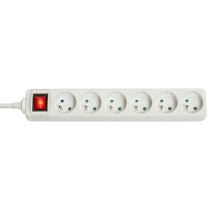 LINDY Steckdosenleiste - 6 x Schuko - 1,40 m Kabel - 3,68 kW - Weiß